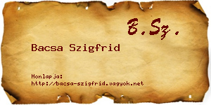 Bacsa Szigfrid névjegykártya